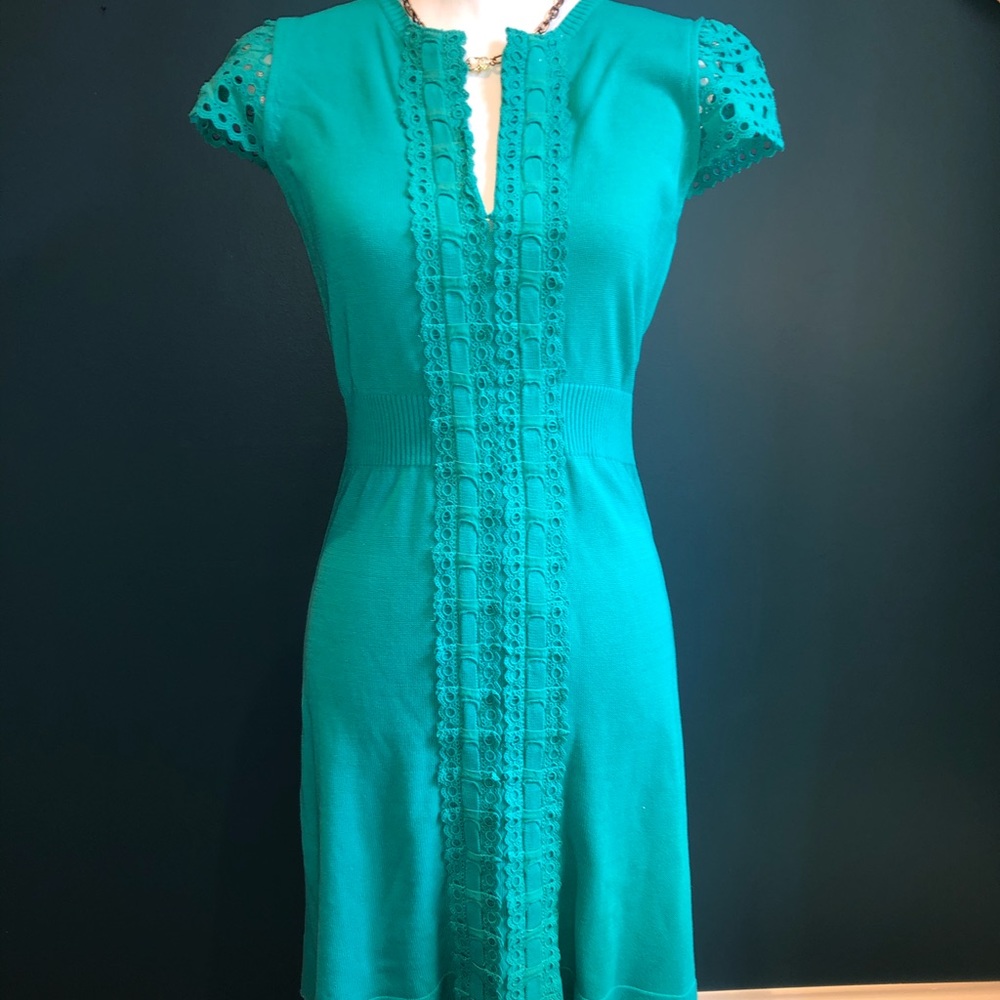 Classic turquoise Nanette Lepore knit dress. Size S